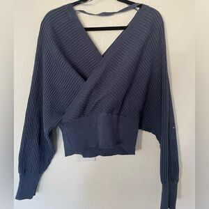Blue knit sweater top